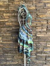 Load image into Gallery viewer, Women’s Medium/Large Hand-Sewn ‘Mantra’ Halter Style Flowy Asymmetrical Tank Top in ‘Dark Enchantment’
