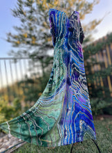 Load image into Gallery viewer, Custom Reverse Geode Surplice Maxi Dress in ‘Abalone’ for Laura
