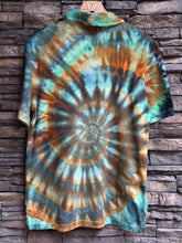 Load image into Gallery viewer, Men’s Medium Tall Spiral Polo Shirt with Pocket in ‘Bronzed Teal’
