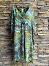 Load image into Gallery viewer, Women’s Medium (can fit a large, too) Geode V-Neck 100% Viscose Dress in ‘Moss Agate’
