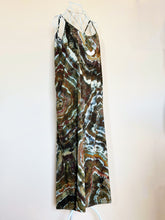 Load image into Gallery viewer, Women’s Large Geode 100% Rayon Wide-Leg Spaghetti Strap Jumpsuit with Pockets in ‘Olive Grove’
