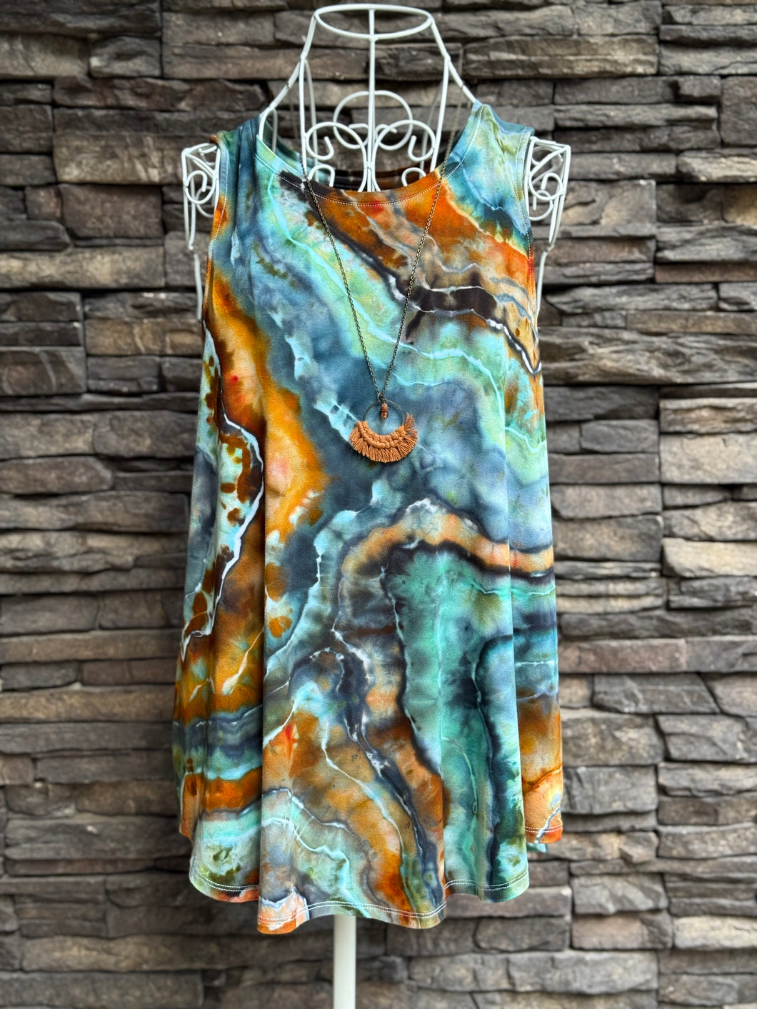 Custom Women’s Small Geode Luxe Tank Top in ‘Boulder Turquoise’ for Kathy