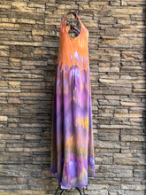 Load image into Gallery viewer, Women’s Medium Upcycled Pact Organic Cotton Sleeveless V-Neck Maxi Dress with Pockets in ‘Purple Moss Agate’ Inclined Twist
