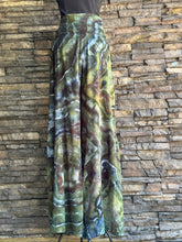 Load image into Gallery viewer, Women’s Medium (could fit a large too) Geode 100% Rayon Flowy Wide-Leg Tiered Pants with Tie Front in ‘Moss Agate’
