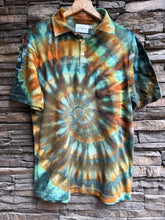 Load image into Gallery viewer, Men’s Medium Tall Spiral Polo Shirt with Pocket in ‘Bronzed Teal’
