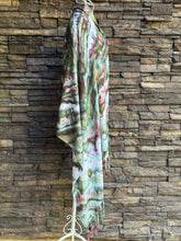 Load image into Gallery viewer, 100% Rayon Fringe Scarf in ‘Sage Blossom’

