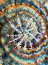 Load image into Gallery viewer, XL 100% Cotton Laundry Tote Bag with Drawstring in ‘Bronzed Jade’ Spiral
