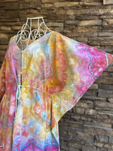 Load image into Gallery viewer, Women’s Medium (but can fit S-XL) Geode Caftan Swim Cover-up with Drawstring Waist &amp; Button Front in ‘Bird Song’
