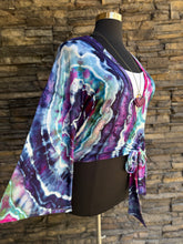 Load image into Gallery viewer, Custom Geode Bell Sleeved Top in ‘Midnight Moonlight’ for Justine
