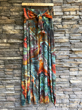 Load image into Gallery viewer, Women’s Small/Medium Geode Rayon Tiered Palazzo Pants with Tie in ‘Rooster’
