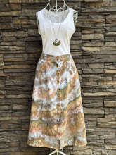 Load image into Gallery viewer, Women’s XS Linen/Rayon Button Front Midi Skirt with Pockets in ‘Pewter’ Twist
