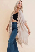 Load image into Gallery viewer, Women’s Free People One Size (Fits M-2X best) Geode Fringe Bohemian Kimono in ‘Rustic Rainbow’

