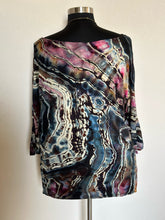 Load image into Gallery viewer, Custom Reverse Geode 3/4 Sleeve Wide Neck Top in ‘Pinot Sage’ for Rachael
