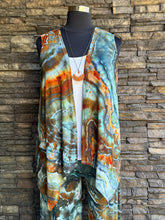 Load image into Gallery viewer, Women’s XL Geode Sleeveless Open Front Cardigan Vest with Pockets in ‘Boulder Turquoise’
