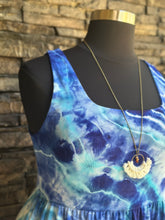 Load image into Gallery viewer, Women’s Large Geode Square Neck Dress with Pockets in ‘Deep Lagoon’
