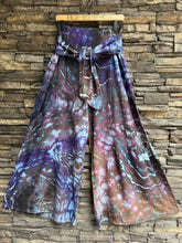 Load image into Gallery viewer, Women’s Medium Geode Tiered Flared Leg Palazzo Pants with Tie in ‘Galaxy Drift’
