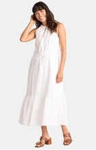 Load image into Gallery viewer, Women’s XS 0-2 (runs large, fits closer to a Small) 100% Cotton Tiered Halter Midi Dress with Pockets in ‘Cosmic Eyes’
