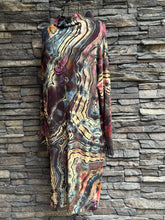 Load image into Gallery viewer, Women’s Small Reverse Geode Mock Neck Long Sleeved Sweater Dress with Pockets in ‘Pinot Sage’
