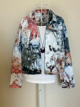 Load image into Gallery viewer, Custom Denim Jacket, Reverse Dyed T-Shirt and Geode Thumbhole Pullover for Alyssa
