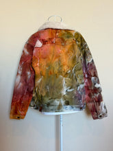 Load image into Gallery viewer, Custom Ice Dyed Sherpa Lined Jacket in ‘Rustic Rainbow’
