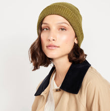 Load image into Gallery viewer, Unisex Geode Rib-Knit Cuffed Beanie in ‘Pinot Sage &amp; Teal’
