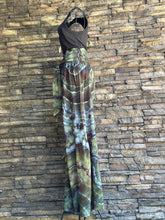 Load image into Gallery viewer, Women’s Medium (could fit a large too) Geode 100% Rayon Flowy Wide-Leg Tiered Pants with Tie Front in ‘Moss Agate’

