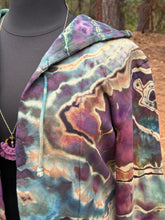 Load image into Gallery viewer, Custom Reverse Geode Hooded Cardigan in ‘Tide Pool’ for Kori
