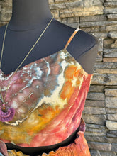 Load image into Gallery viewer, Women’s XL Geode Rayon/Linen 2 Piece Midi Skirt with Pockets &amp; Cropped Bralette Tank Top Set in ‘Rustic Rainbow’
