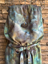 Load image into Gallery viewer, Women’s Medium Geode Strapless Jumpsuit with Frayed Hem In ‘Moss Agate’
