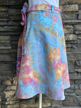 Load image into Gallery viewer, Women’s Large (but can fit S-XL) 100% Cotton Geode Short Wrap Skirt with Hidden Zipper Pocket in ‘Bird Song’

