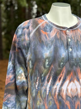 Load image into Gallery viewer, Men’s XXL Cosmic Roll Long Sleeved Henley in ‘Moss &amp; Ember’
