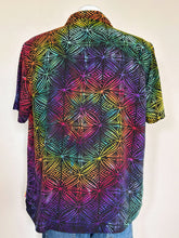 Load image into Gallery viewer, Men’s Large 100% Rayon Button Up Shirt in ‘Kaleidoscope’ Spiral
