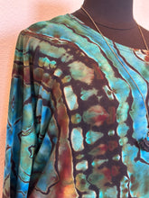 Load image into Gallery viewer, Women’s 2X Reverse Geode Off Shoulder Long Sleeved Tunic in ‘Colla Wood’
