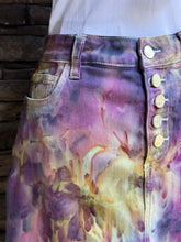 Load image into Gallery viewer, Women’s Size 30 (Medium) Button Fly Denim Skirt with Stretch in ‘Sugar Plum’
