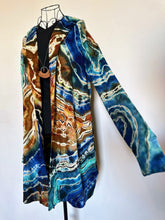 Load image into Gallery viewer, Custom Reverse Geode Hooded Cardigan in ‘Azurite’ for Becky
