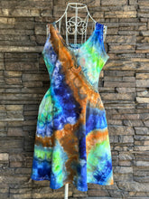 Load image into Gallery viewer, Women’s Medium Geode V-Neck Skater Dress with Pockets in ‘Azurite’
