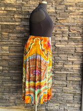 Load image into Gallery viewer, Women’s XL (can fit a XXL, too) Geode Midi Skirt with Pockets in ‘Koroit Boulder Opal’

