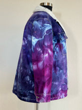 Load image into Gallery viewer, Custom Sherpa Lined Denim Jacket in Purples for Laura
