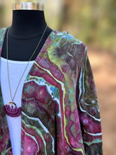 Load image into Gallery viewer, Women’s XS (but runs big—can fits up to a L/XL) Upcycled Athleta Geode Oversized Heavyweight Mantra Hooded Cardigan with Thumbholes &amp; Pockets in ‘Sage Blossom’
