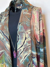 Load image into Gallery viewer, Women’s XS/Small Upcycled Athleta Reverse Geode Cardigan with Thumbholes and Pockets in ‘Pinot Sage’
