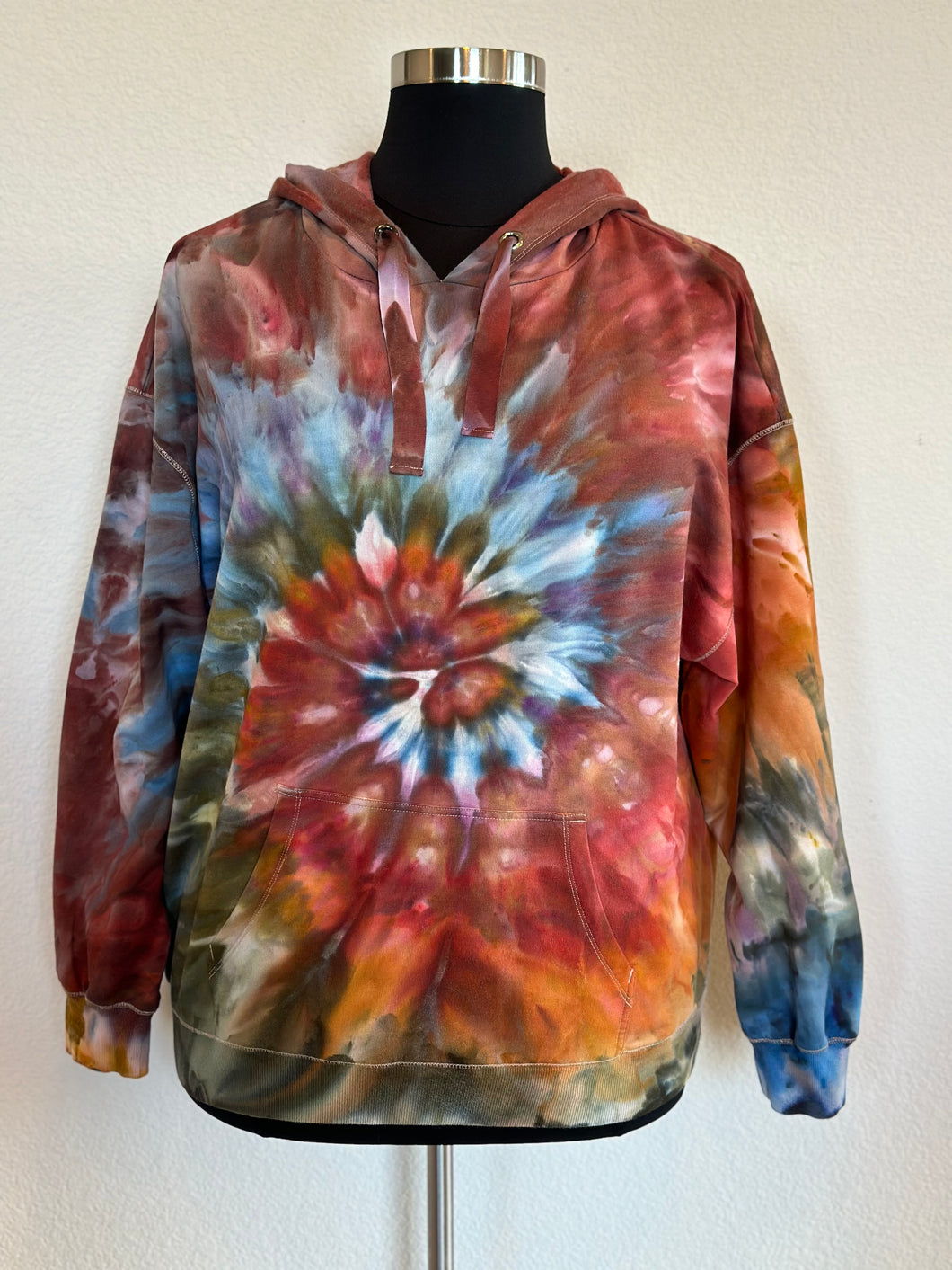 Women’s XXL Gravity Spiral Hoodie in ‘Rustic Rainbow’