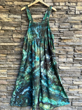 Load image into Gallery viewer, Custom Geode Wide-leg Linen/Rayon Overalls In ‘Moss Agate’ for Tiara
