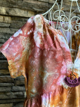 Load image into Gallery viewer, Women’s Medium Linen/Rayon Geode Short Sleeve Babydoll Dress with Pockets in ‘Desert Bloom’
