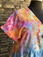 Load image into Gallery viewer, Women’s XXL Geode V-Neck Short Sleeve Linen/Rayon Babydoll Dress with Pockets in ‘Bird Song’

