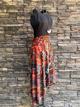 Load image into Gallery viewer, Women’s Small Geode Asymmetrical Draped Midi Skirt in ‘Midnight Ember’
