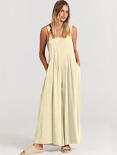 Load image into Gallery viewer, Women’s XXL Geode Wide-Leg Linen/Rayon Overalls in ‘Moss Agate’
