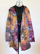 Load image into Gallery viewer, Women’s Small 100% Cotton Geode Hooded Cardigan with Pockets in ‘Black Cherry Amber’
