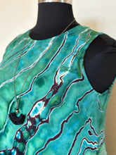 Load image into Gallery viewer, Custom Reverse Geode Sleeveless Swing Dress in ‘Malachite’ for Brenda
