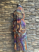 Load image into Gallery viewer, Women’s XL Reverse Geode Bamboo Viscose Long Sleeved Robe in ‘Dark Star’
