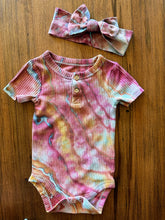 Load image into Gallery viewer, Custom Geode Onesie and Bow for Carrie
